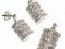 Śliczny komplet SREBRNY z wieloma cyrkoniami.