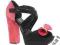 ASOS różowo-czarne sandały z kokardką r.38 A009