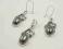 komplet srebro krzem winogrona kolczyki i wisiorek