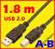 ŁÓDŹ GRUBY KABEL USB 2.0 A-B 1.8m NOWY !!! F/VAT