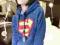 Japan Style NIEBIESKA Bluza SUPERMAN (S) - K749