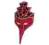 Maseczka KROKET LUX czerwona kapelusze M-14681-1g