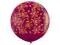 Balon okrągły Burgund 1m ze złotymi różami Q28176