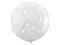 Balon okrągły Clear 1m z białymi różyczkami Q28153
