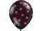 Balony 14cali Pastel Black Kropki, 6 szt. impreza