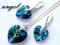 SWAROVSKI XILION HEART BERMUDA BLUE 14+18 KOMPLET