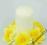 Piękny żółty stroik na świecę,sztuczne kwiat