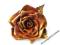 Broszka ruda róża kwiat ze skóry skóra skórzana
