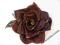 Broszka bordowa róża kwiat ze skóry skóra skórzana