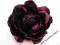 Broszka bordowa róża kwiat z satyny