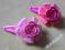 -MARGUT- Różowe spinki - pyki z kwiatkiem różą 2K