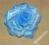 -MARGUT- Gumka broszka Kwiat Róża BŁĘKIT
