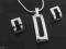 KOMPLET SREBRNO-CZARNY wisiorek i kolczyki rr103