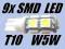 LED 9x SMD 3Chip T10 W5W Postojówka Sklep Zabrze