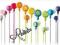 Kolorowe słuchawki uśmieszki, 11 kolorów, MP3, MP4