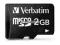 VERBATIM MICROSD CARD BLISTER 2GB NO ADAPTER 44001