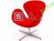 Fotel Swan insp. proj.Arne Jacobsen soft wool red