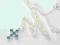 Swarovski Aquamarine, krzyżyk na łańcuszku +GRATIS