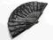 Wachlarz czarny haft na tiulu