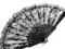 Wachlarz z koronki CZARNO-SREBRNY