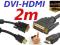 Przewód kabel adapter DVI HDMI 2m GOLD PC TV HD8