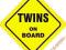 TWINS On Board Bliźnięta w aucie! 3 opcje 3 wzory!