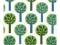 IKEA FREDRIKA drzewka zielone tkanina szer.150 cm