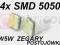 LED 4x SMD 5050 3Chip T10 W5W Postojówki Zegary