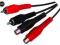 KABEL 2 x RCA WTYK - 2 x RCA GNIAZDO 5m ŁASK