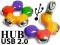 KOLOROWY HUB USB 2.0 MEDIA-TECH COLOR MT5023 NOWY