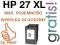 XXL TUSZ HP 27 MAX POJEMNOŚĆ 20 ML - WYSYŁKA 0 ZŁ