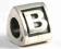 Piękny srebrny bead koralik modułowy litera B