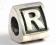 Piękny srebrny bead koralik modułowy litera R