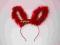 USZY KRÓLICZKA PANIEŃSKI PLAYBOY ŚWIECĄ CZERWONE A