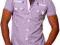 EXTRA KOSZULA PASKI FIOLETOWO-BIAŁE TZ-1019 S