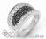 Srebrny pierścionek czarne cyrkonie 486