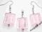 komplet  kolczyki zawieszka szklo weneckie rozowe