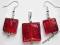 komplet kolczyki zawieszka szkło weneckie czerwone