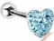 KOLCZYK DO JĘZYKA - SERCE - MOC KRYSZTAŁKÓW TURKUS