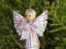 EKO OZDOBY słomkowy aniołek srebrny 5,5 cm