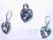 ~HIT~ PS Swarovski komplet 10+14 Serce wrzosowy VL