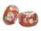 PD259 Lampwork koraliki modułowe z kwiatkami czer