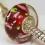 Szklany koralik modulowy charm CZERWONY RED nr431