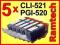 5 TUSZ CANON PGI-520 CLI-521 IP3600 IP4600 CHIP