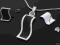 KOMPLET CZARNA FALA kolczyki wisiorek zestaw rr260