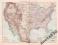 USA. PIĘKNA DUŻA MAPA z 1886 roku oryginał