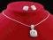 ŁADNY POSREBRZANY  KOMPLECIK  naszyjnik + kolczyki