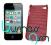STRONG Case Etui Iphone 4 + Folia czerwone