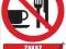 Znak płyta 21x29,7 cm: zakaz spożywania posiłków