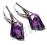 Srebrne Kolczyki z De-Art Swarovski Amethyst 18mm